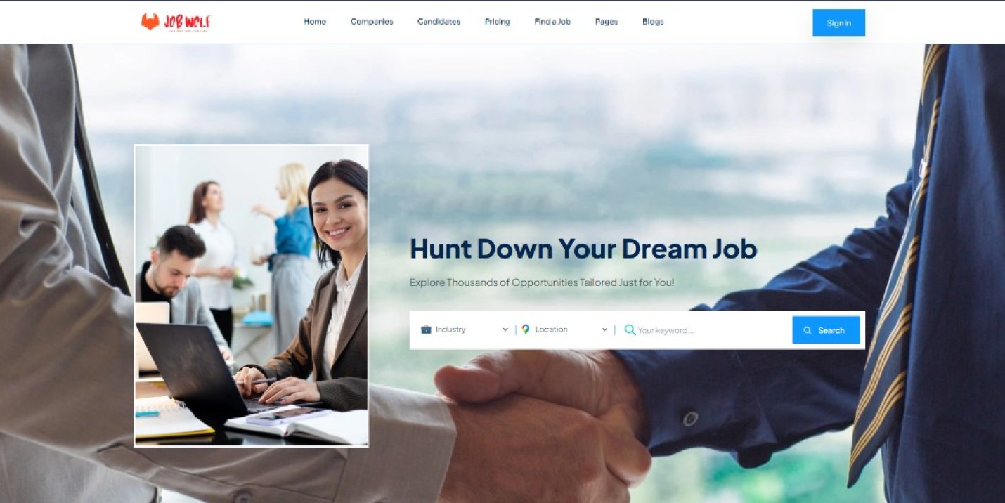 Job Wolf website screenshot